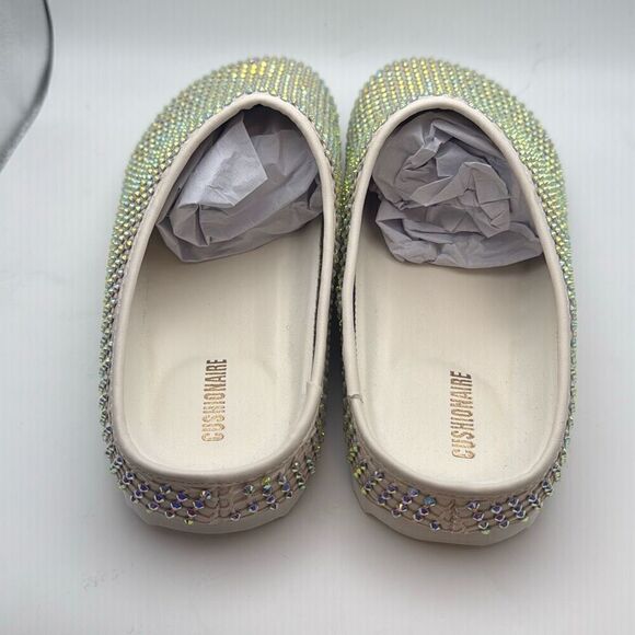 CUSHIONAIRE Women's Shimmer Rhinestone Bling Footbed Clog SIZE 9 DEFECT - Picture 4 of 8